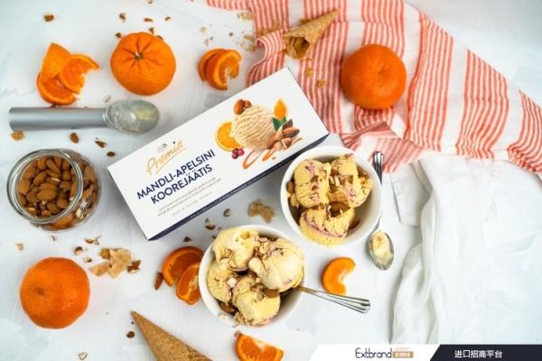 The new products are being launched in Estonia - including orange ice cream with almond paste and cowberry jam, pictured above - Latvia, Lithuania and Belarus. Pic: Food Union